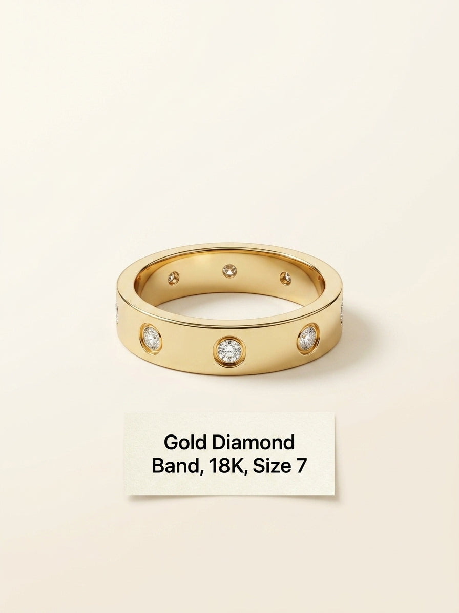 Cartier LOVE 18ct gold wedding band with eight diamonds, UK version