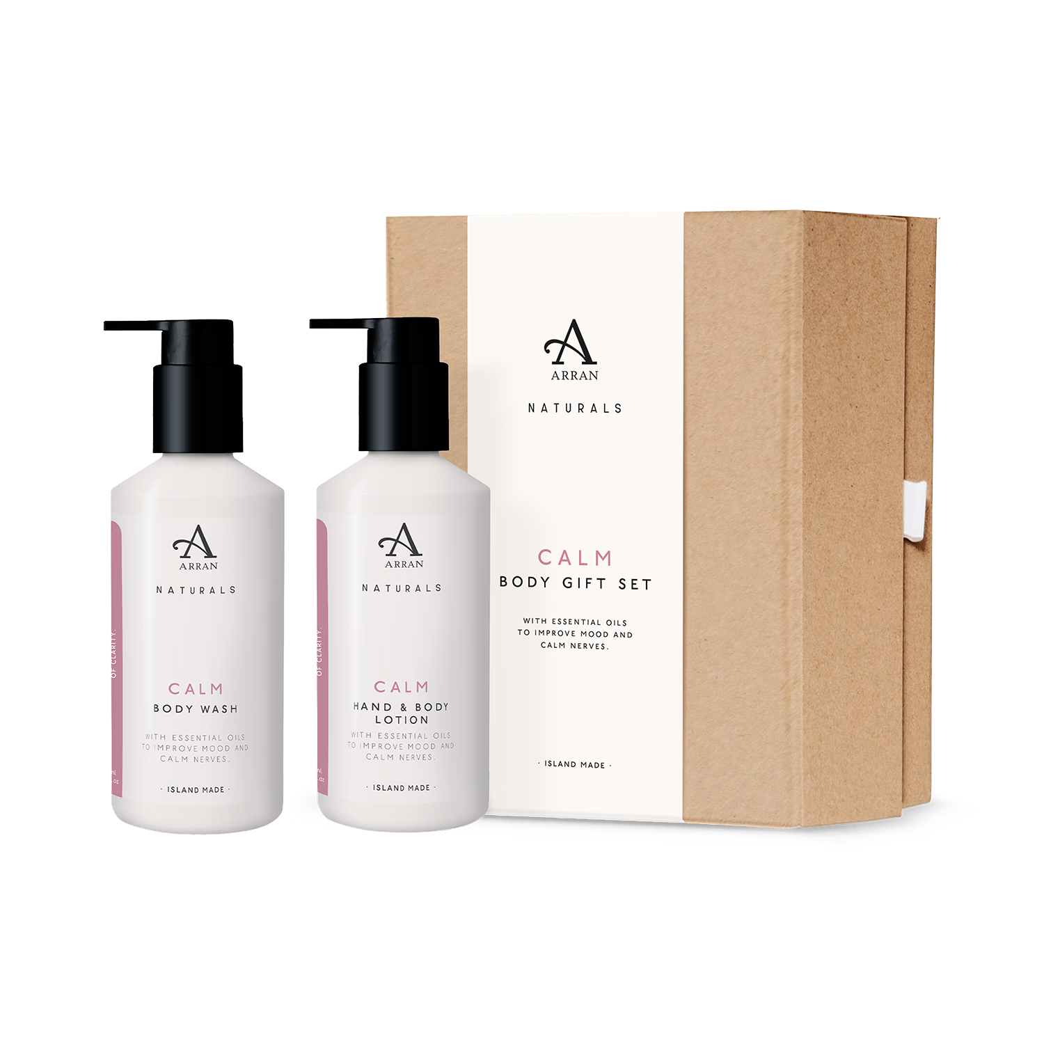 Arran Naturals Calm body gift set 2x250ml, imported from the UK