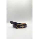 SVNX dark brown belt with gold metal buckle, imported from the UK
