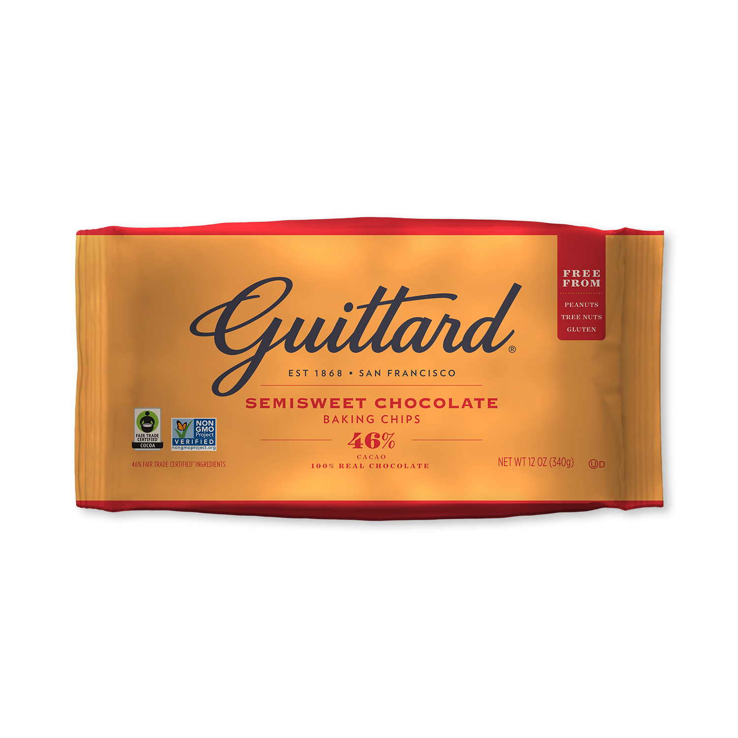 Guittard 46% semisweet chocolate baking chips 340g - British product