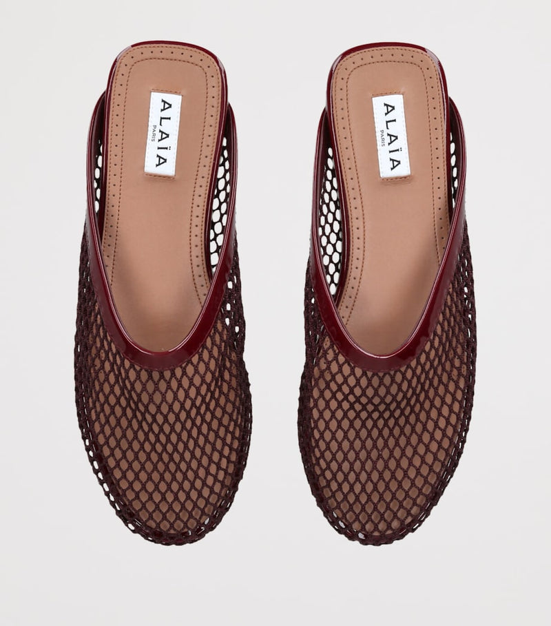 Alaïa Fishnet Mules flat shoes with mesh upper - British product