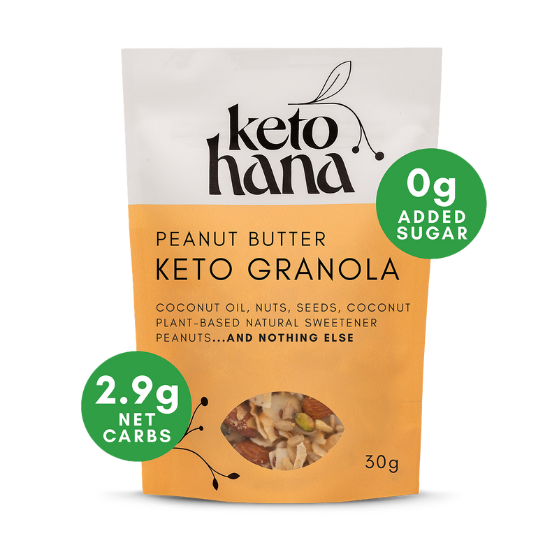 Keto Hana Peanut Butter Granola 30g packet, UK version