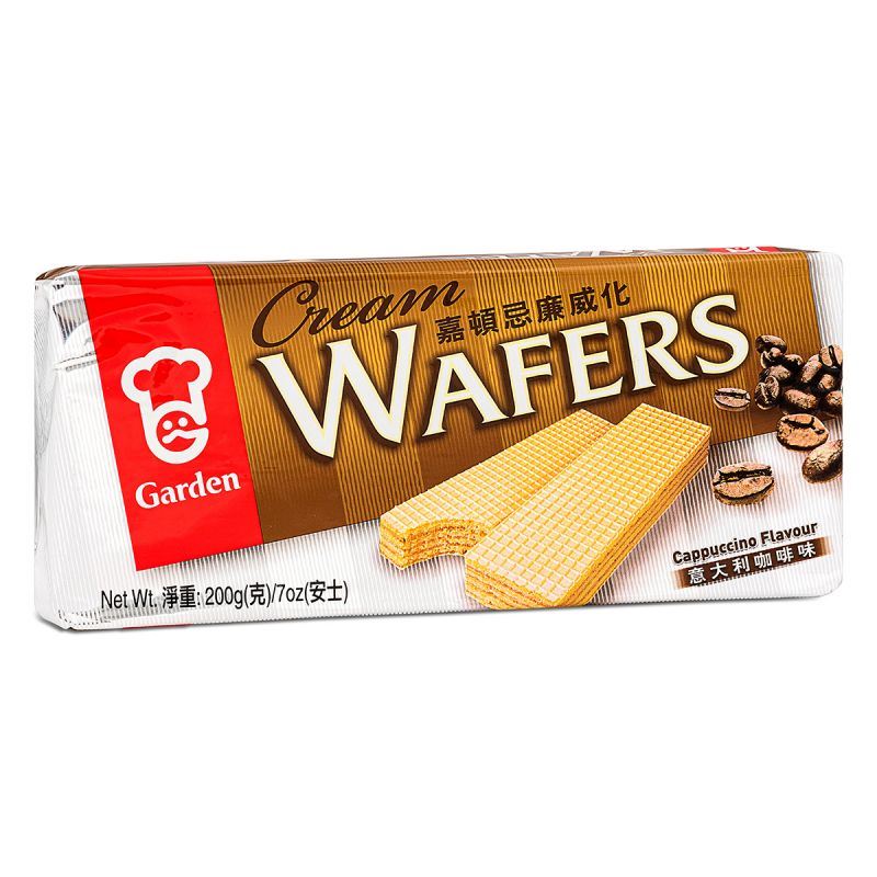 Garden cappuccino flavoured cream wafers, UK version