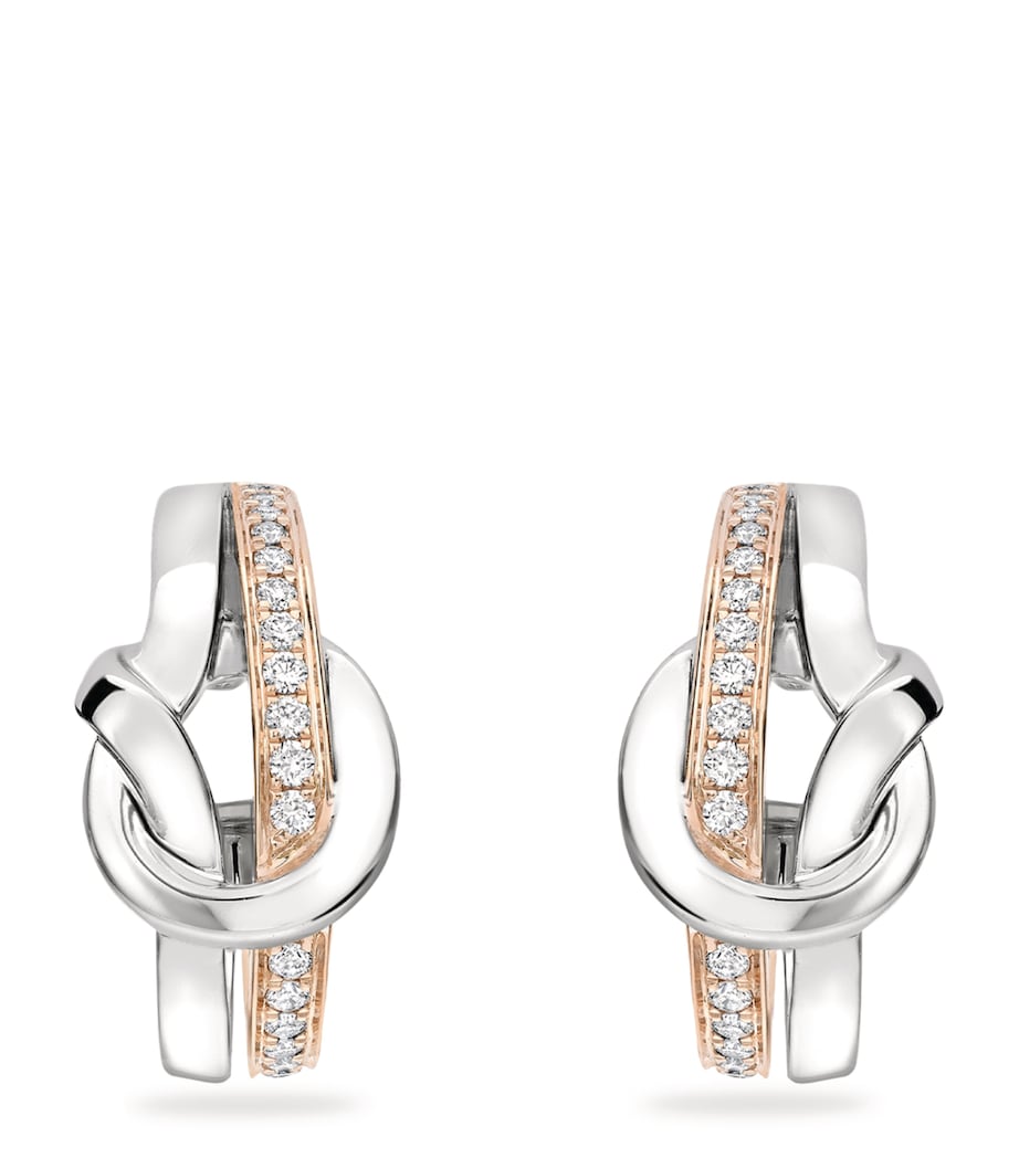 Boodles Knot diamond earrings in rose and white gold (British brand)
