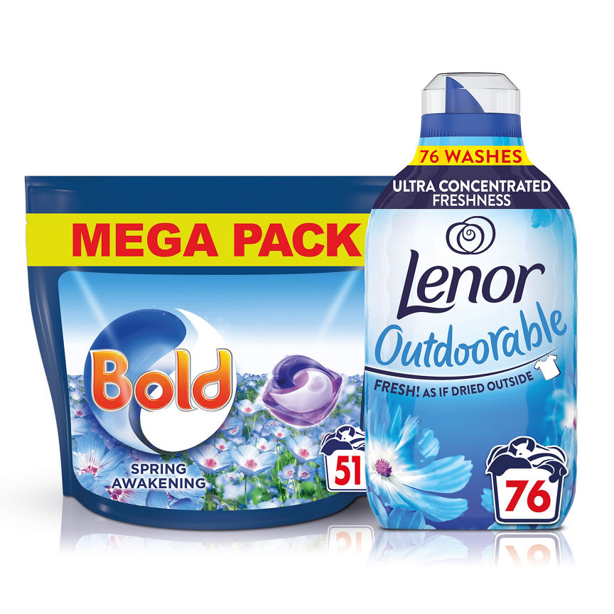 Laundry Pods & Lenor Outdoorable Fabric Conditioner Bundle GOODS ASDA   