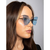 SVNX frameless blue butterfly sunglasses gold frame (British brand)
