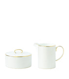 Wedgwood Gio Gold sugar pot and milk jug set (British brand)