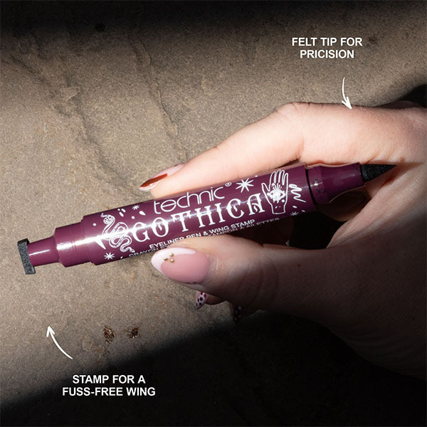Technic Gothica double-ended eyeliner pen with wing stamp, UK version