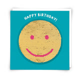 Redback Cards Happy Birthday Greeting Card with Smiley Seqin Face GOODS Sainsburys   