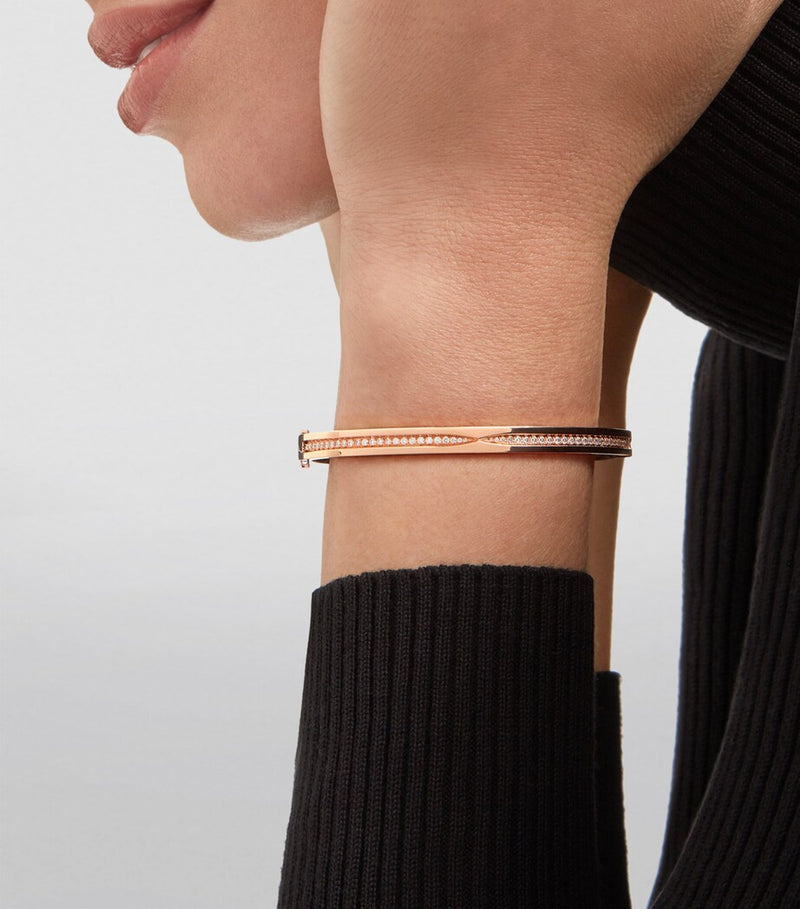 Bvlgari B.zero1 rose gold diamond bangle, imported from the UK