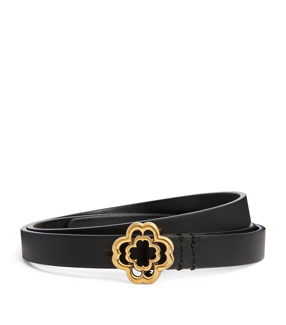 Maje leather logo thin belt - British product