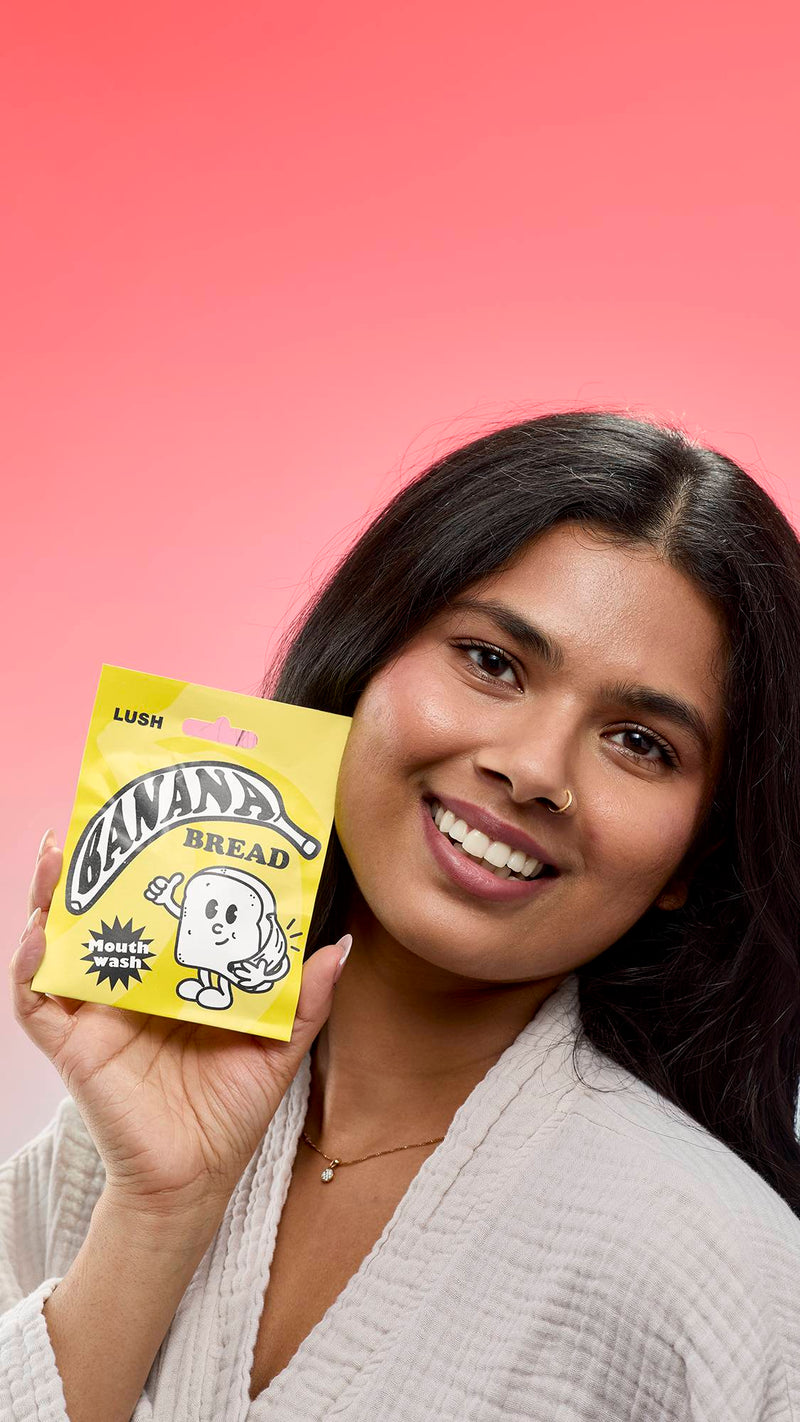Lush banana bread mouthwash tablets (British brand)
