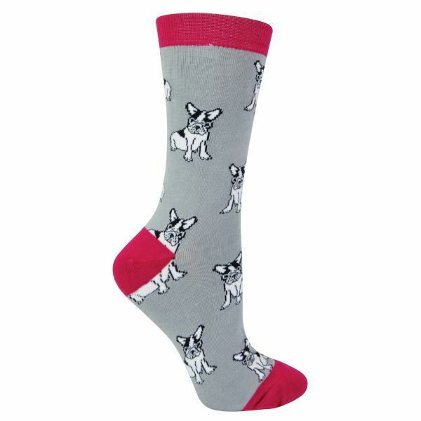 Miss Sparrow Ladies Dog Design Bamboo Socks 4-7 UK GOODS Superdrug French Bulldog  