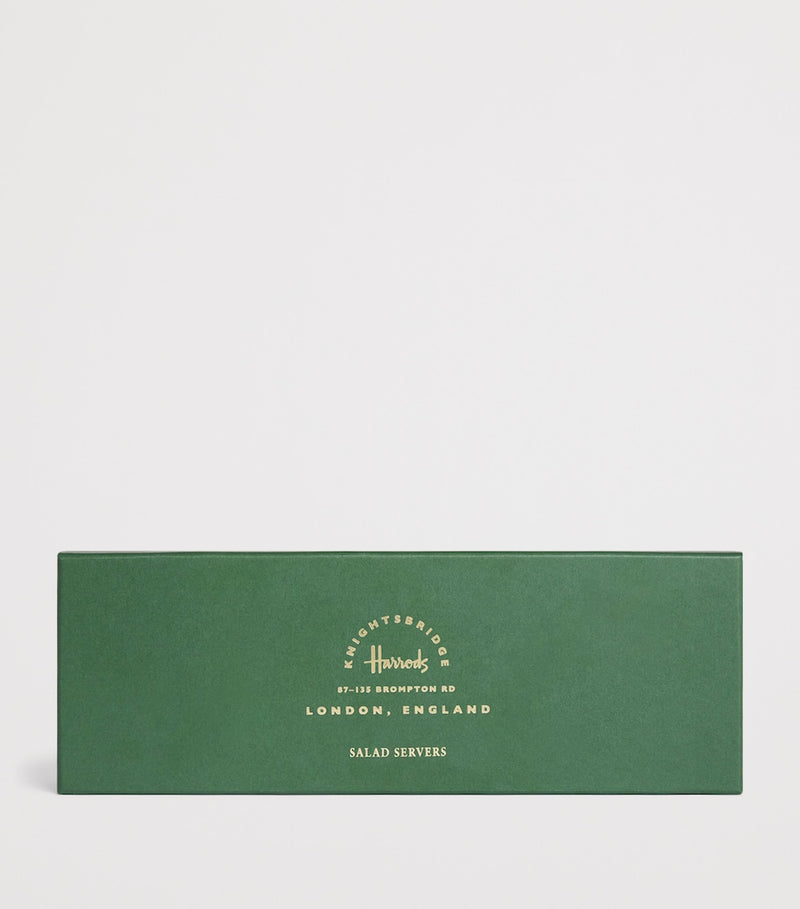 Harrods polished stainless steel salad servers, UK version
