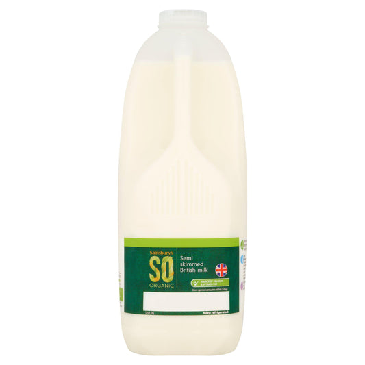 Sainsbury's British Semi Skimmed Milk, SO Organic 2.27L (4 pint) GOODS Sainsburys   