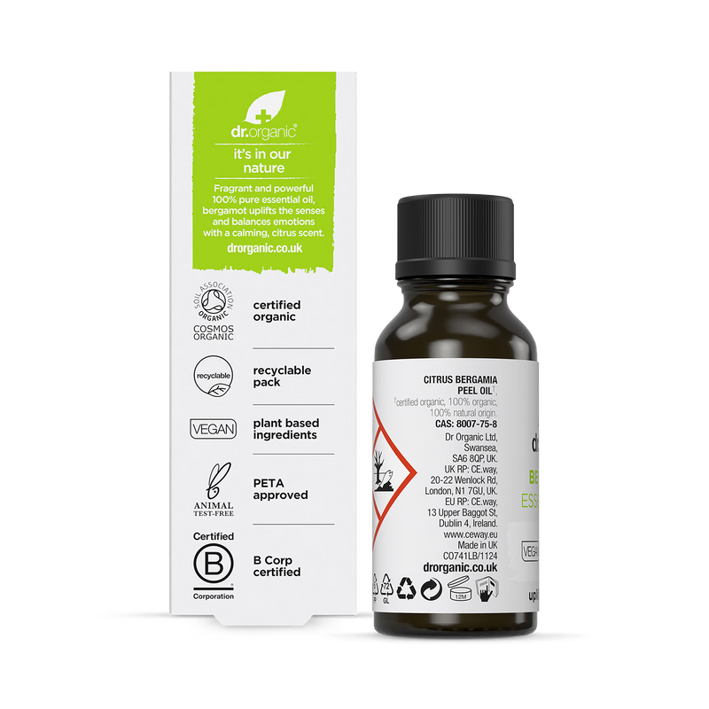 Dr Organic bergamot essential oil 10ml - British product