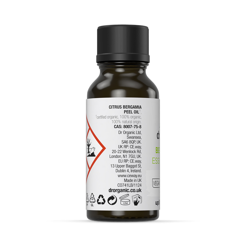 Dr Organic bergamot essential oil 10ml - British product
