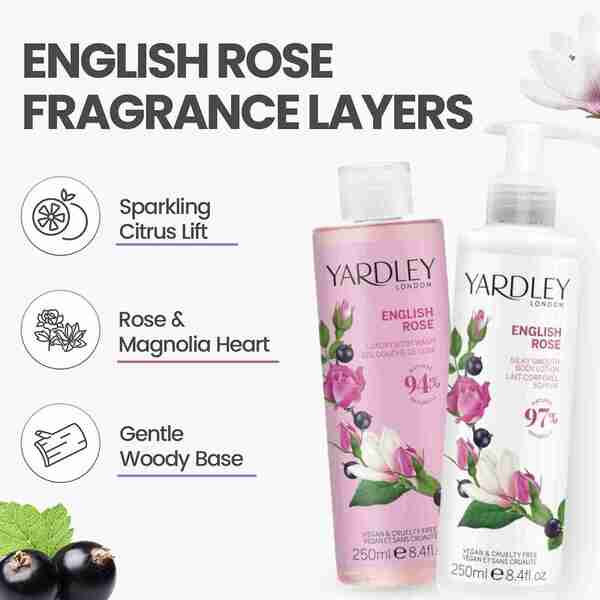 Yardley London English Rose body wash lotion set - British product