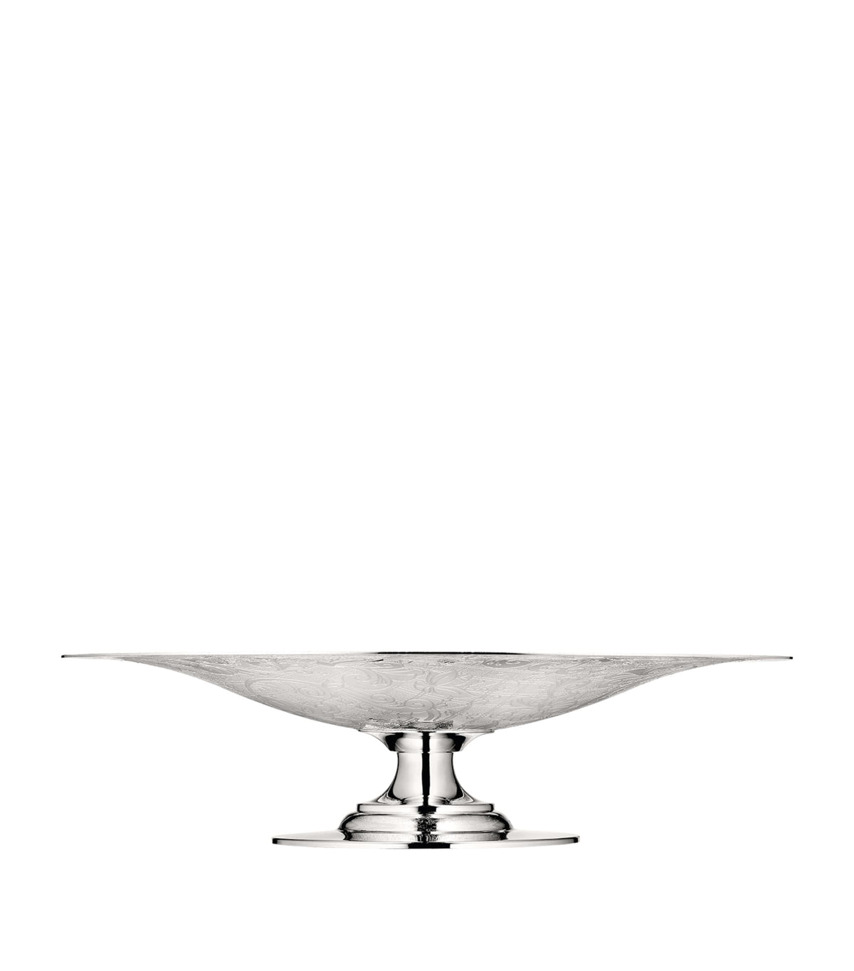 Christofle silver-plated fruit bowl with vine engravings and pedestal base - British product