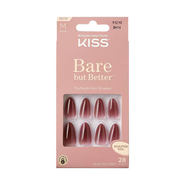Kiss Bare-But-Better TruNude Press On Nails Medium Almond 31ct, UK version