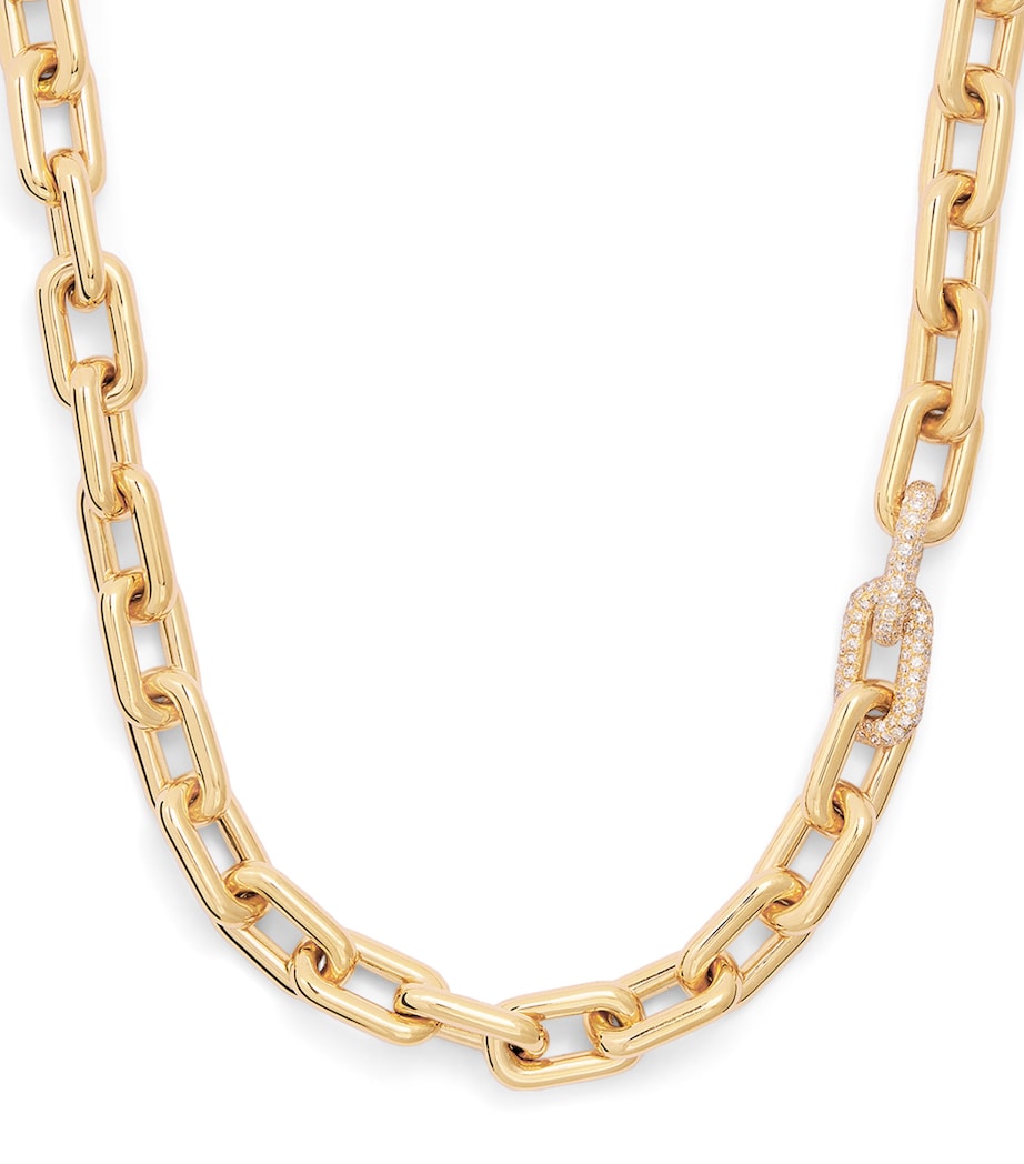 SHAY yellow gold diamond pave necklace, UK version