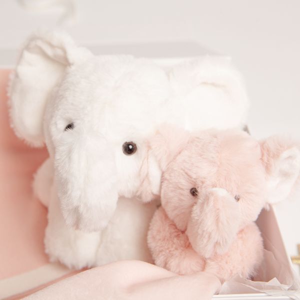 Babbico Elephant Toy, Pink Blanket & Comforter Baby Gift Set GOODS Superdrug   