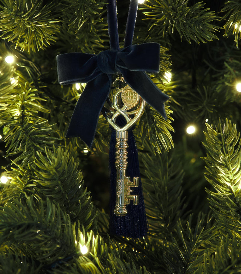 Harrods velvet tassel tree decoration 10cm, imported from the UK