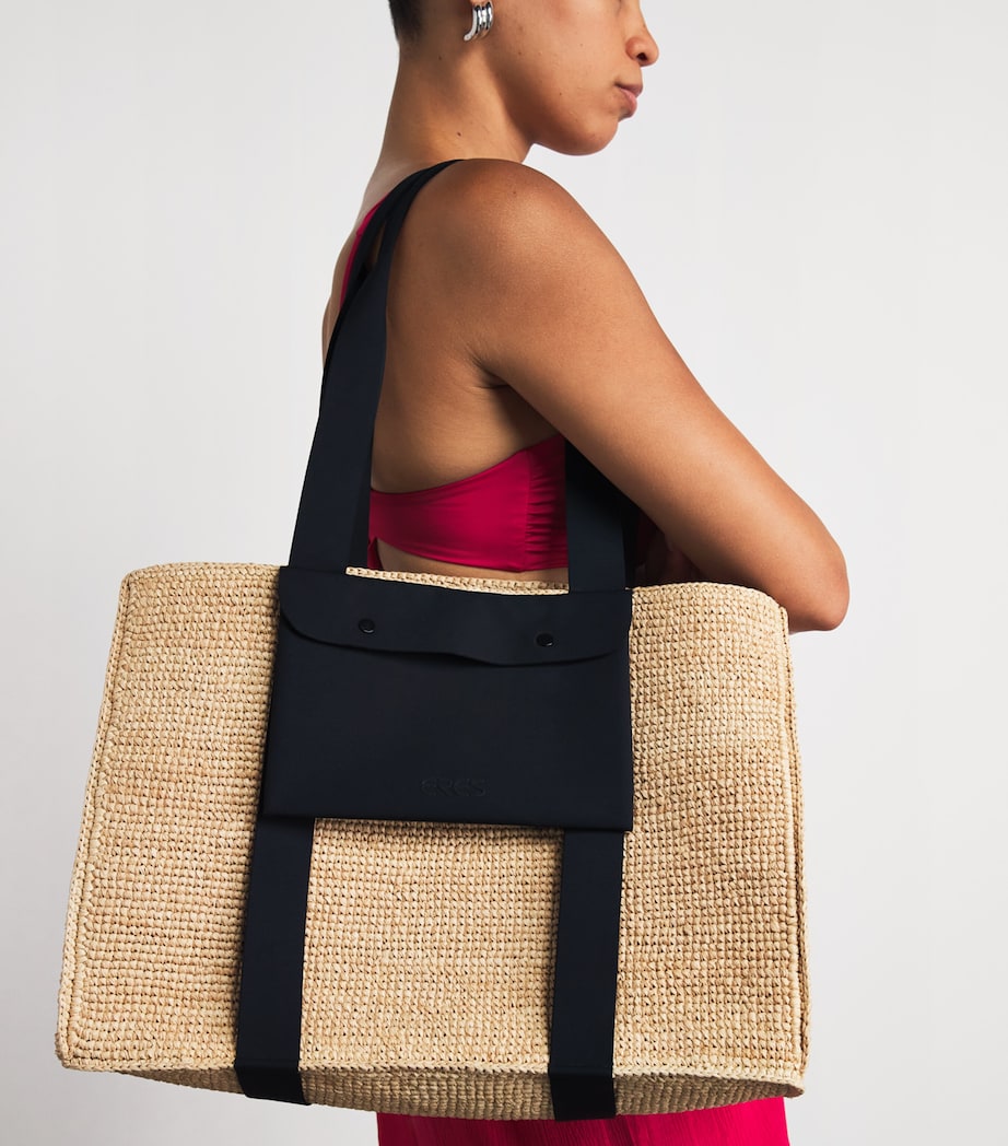 Eres Raffia Voyageur Tragetasche mit Strukturwebart, britische Version