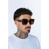 SVNX square sunglasses leopard brown, imported from the UK