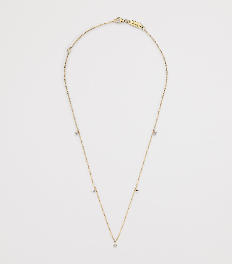 Harrods 18kt yellow gold diamond necklace (British brand)