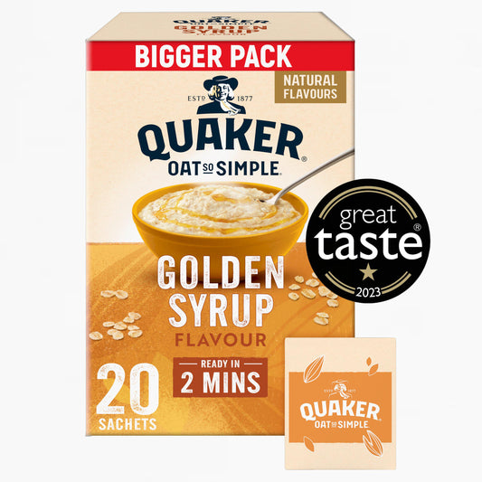 Quaker Oat So Simple Golden Syrup Porridge Sachets 20x36g Porridge & oats Sainsburys   