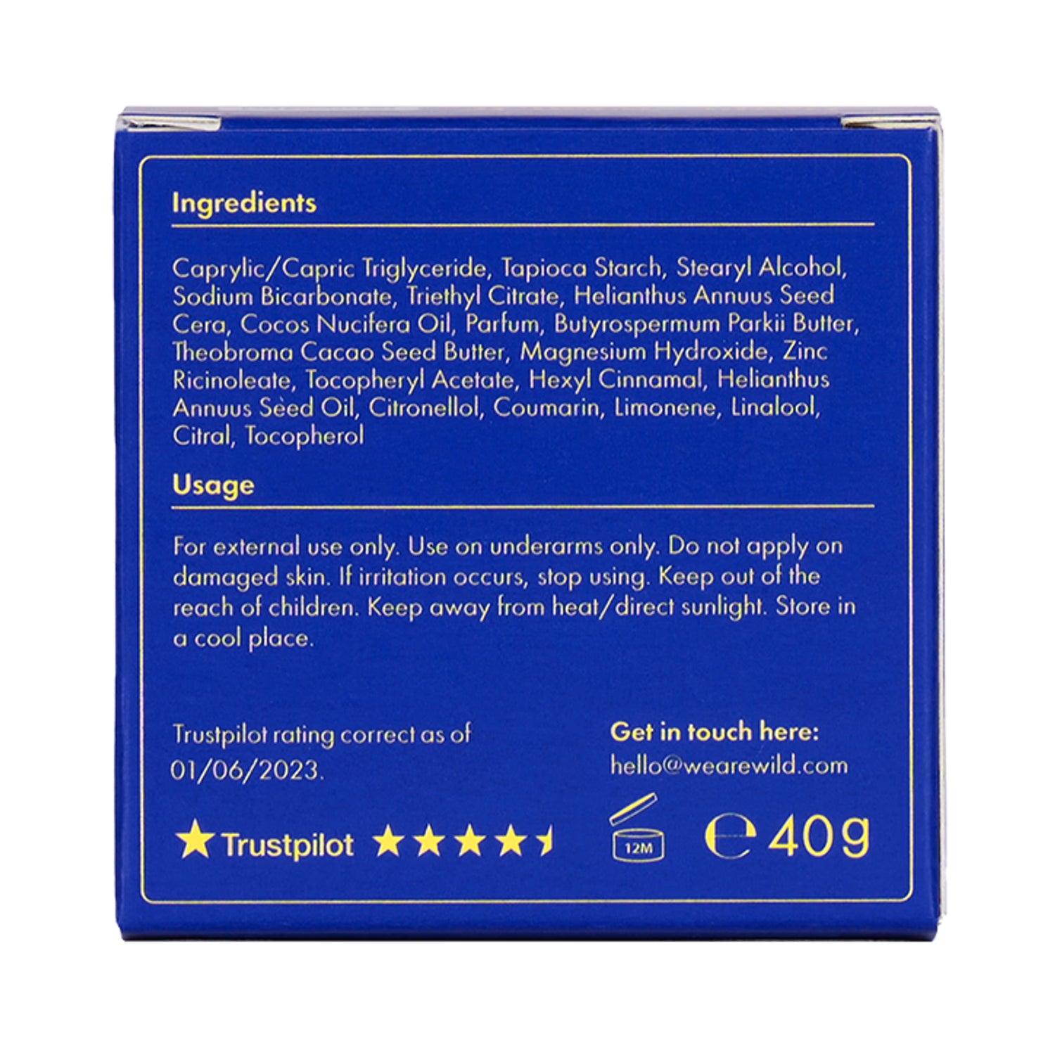 WILD Thunderstorm deodorant refill 40g, UK version