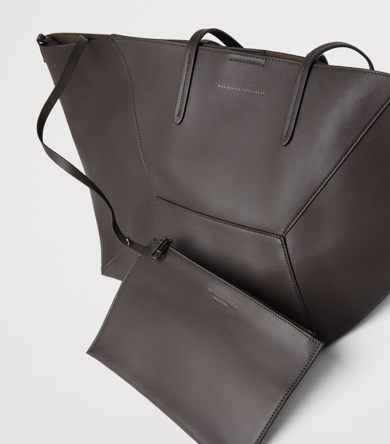 Brunello Cucinelli leather BC Duo tote bag, UK version