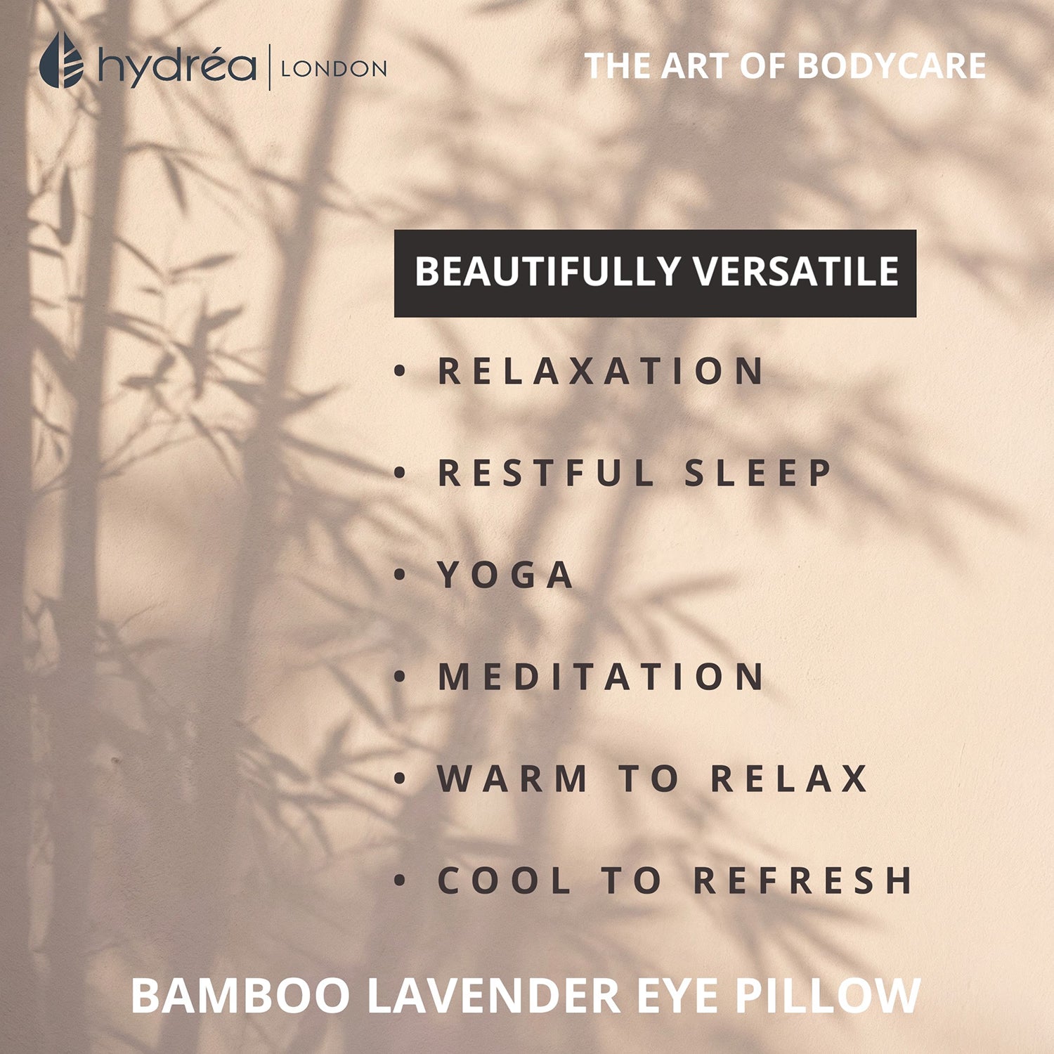 Hydréa London Bamboo & Lavender eye pillow, imported from the UK