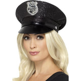 Fever sequin police hat black, imported from the UK