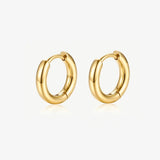 MUCHV gold solid hoop earrings 14mm - British product