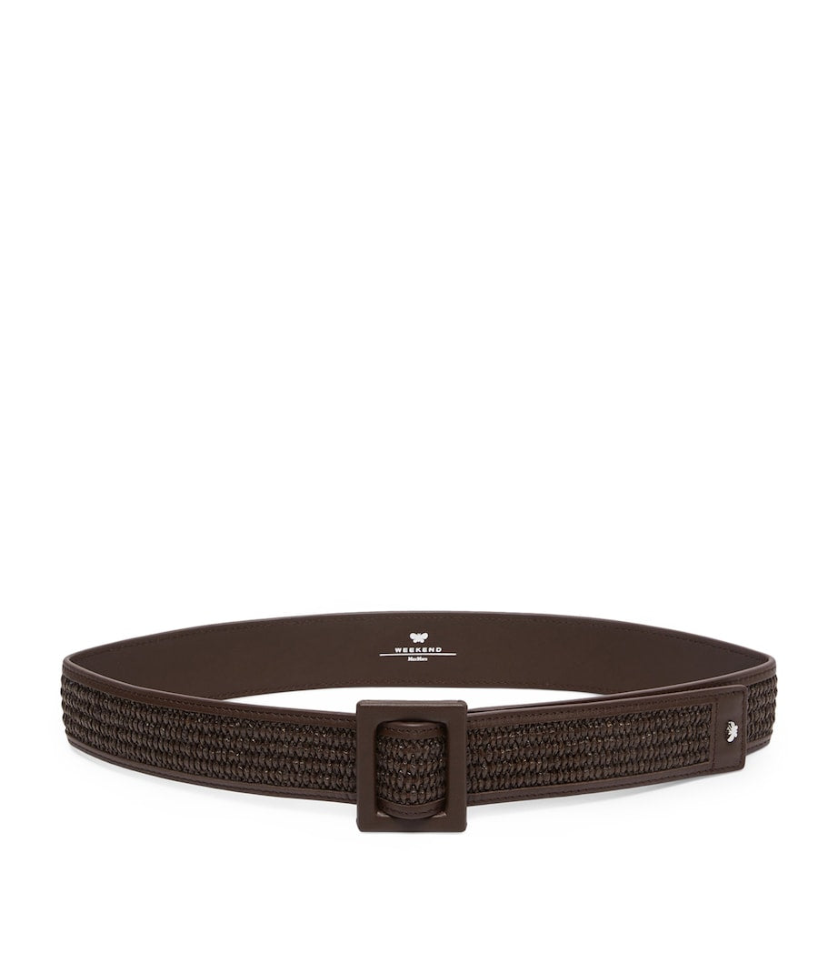 Weekend Max Mara woven leather-trim belt (British brand)