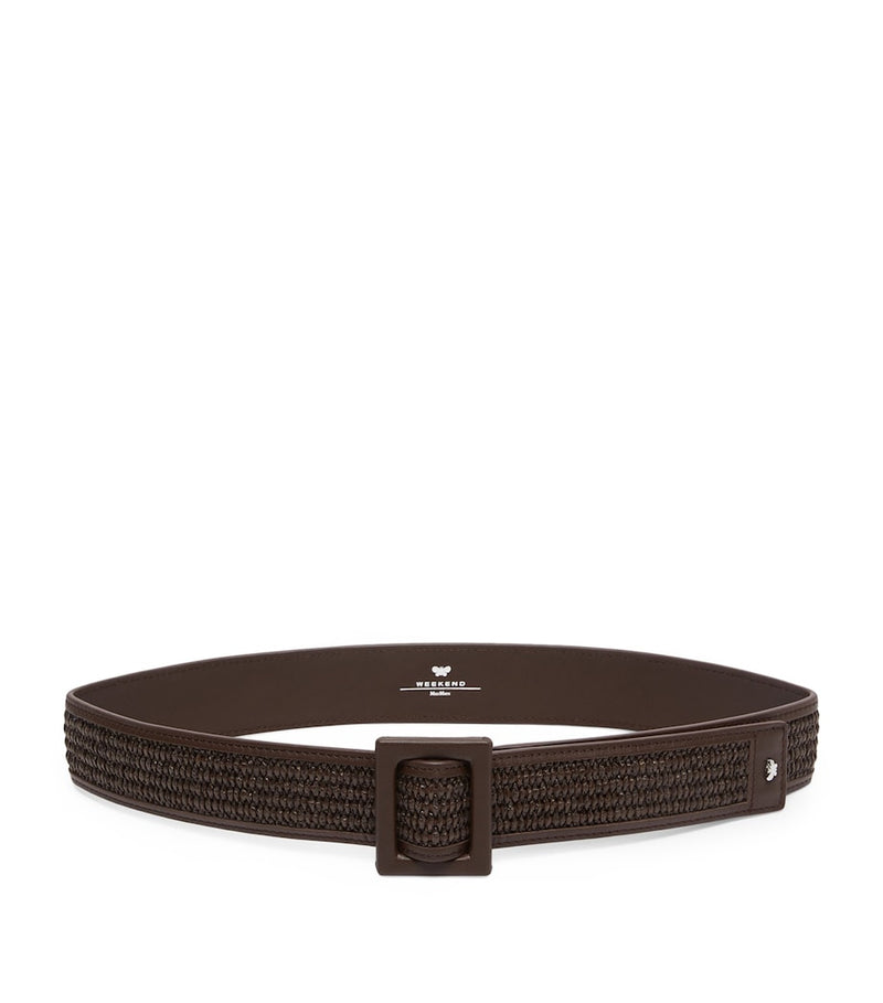Weekend Max Mara woven leather-trim belt (British brand)