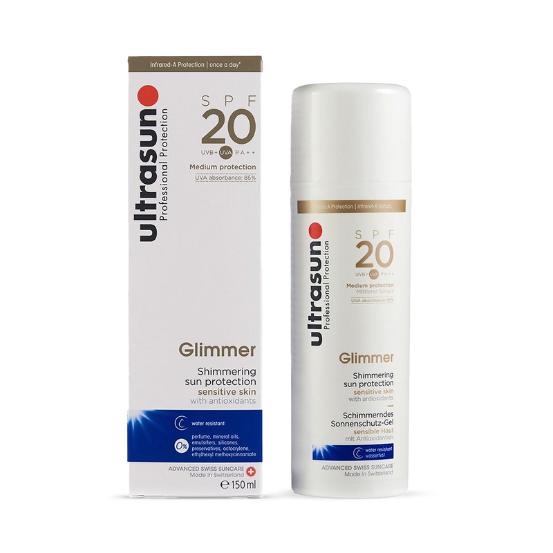 Ultrasun Glimmer SPF20 sunscreen 150ml (British brand)