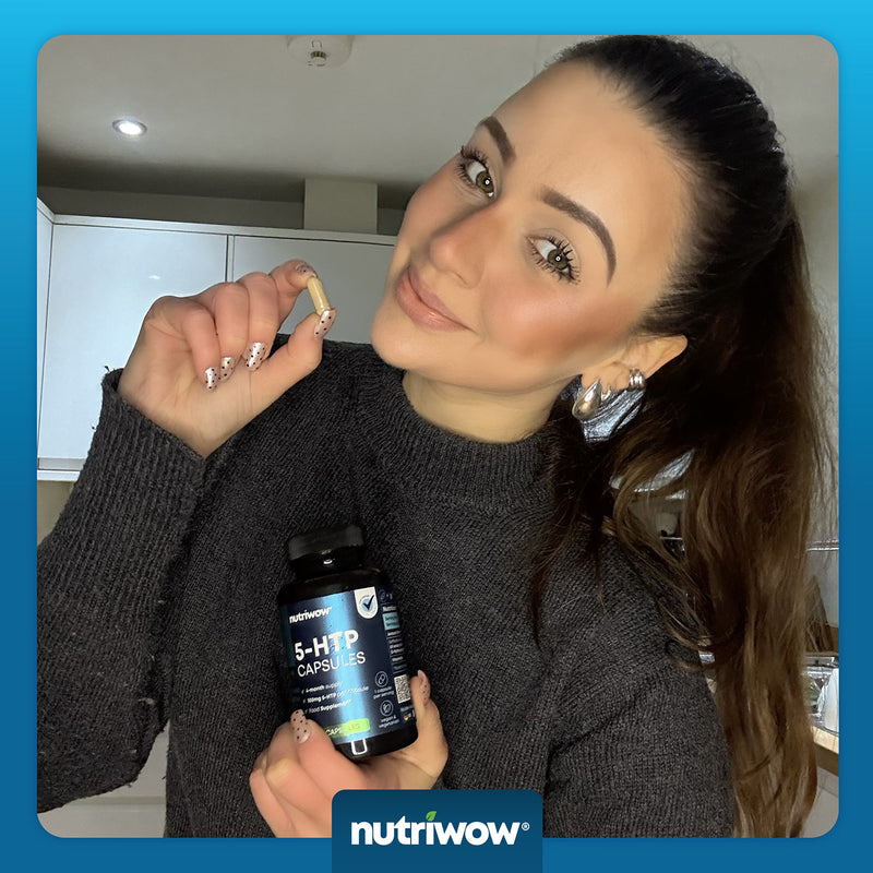 Nutriwow 5-HTP capsules 100mg 120 vegan capsules, imported from the UK