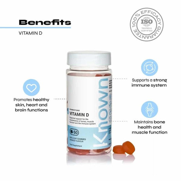 Known Nutrition Vitamin D orange gummies, UK version