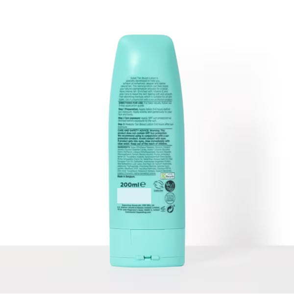 Solait Tan Boost Lotion 200ml, imported from the UK