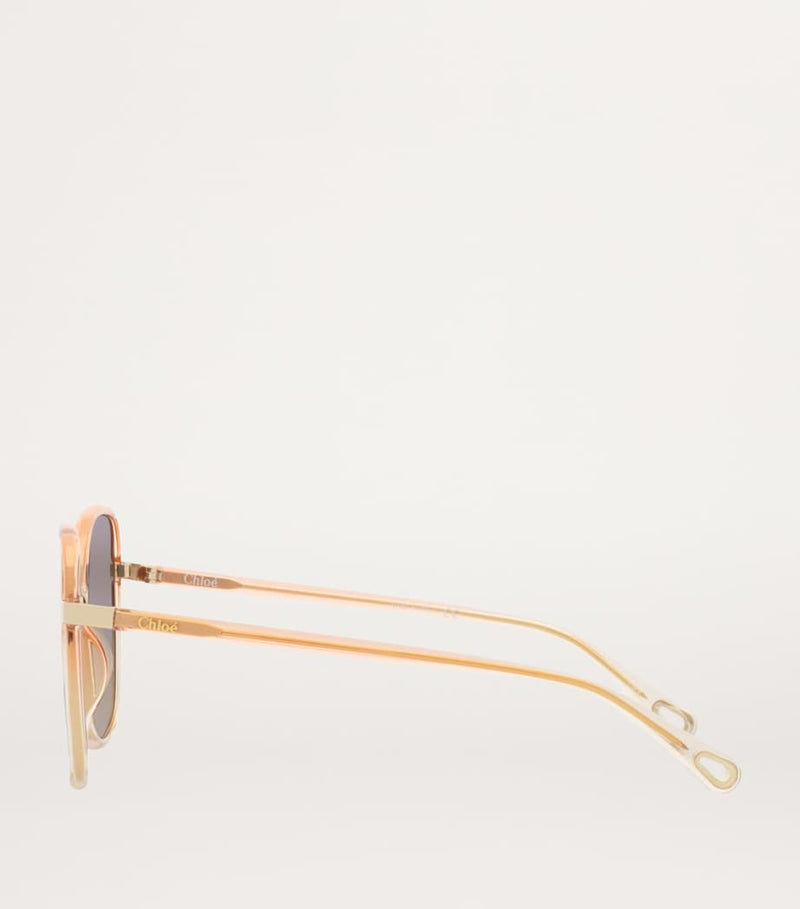 Chloé oversized square sunglasses with graduated tint (British brand)