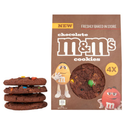 M&M's 4 chocolate cookies with pieces, imported from the UK
