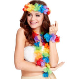 Smiffys rainbow Hawaiian costume set with garland and headband - British product