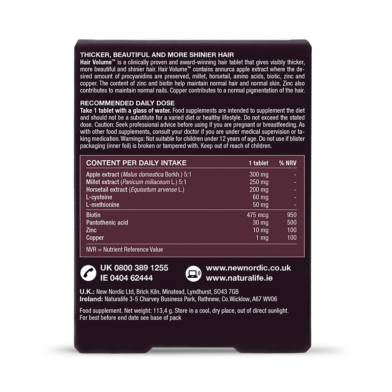 New Nordic Hair Volume 90 Tablets, imported from the UK
