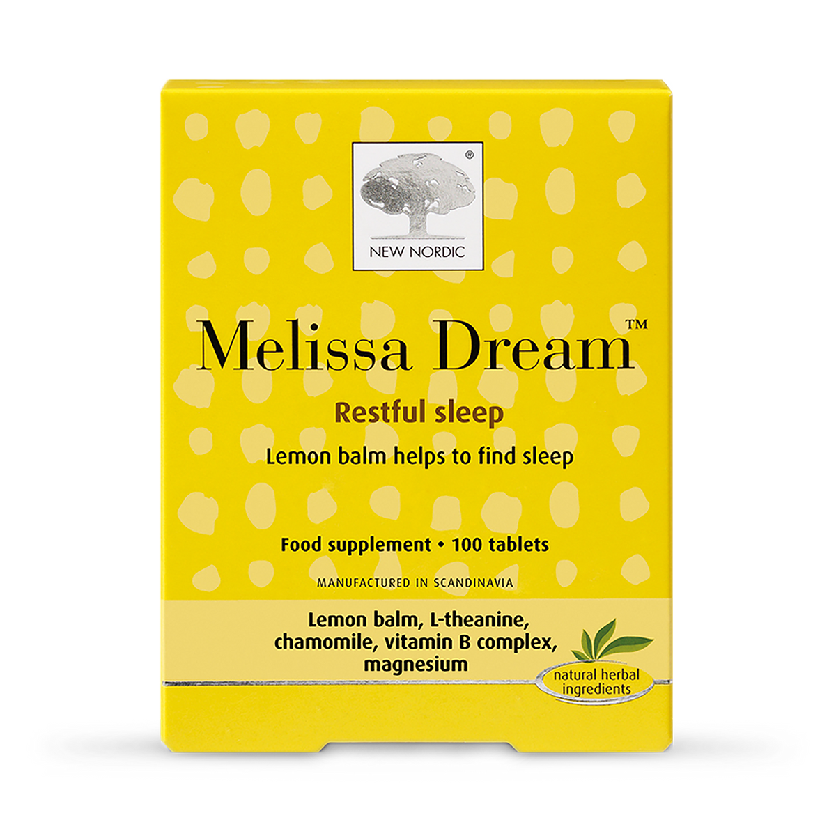 New Nordic Melissa Dream tablets 100 count, imported from the UK