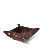 Aspinal of London mini grained leather tidy tray 9.5cm x 9.5cm - British product