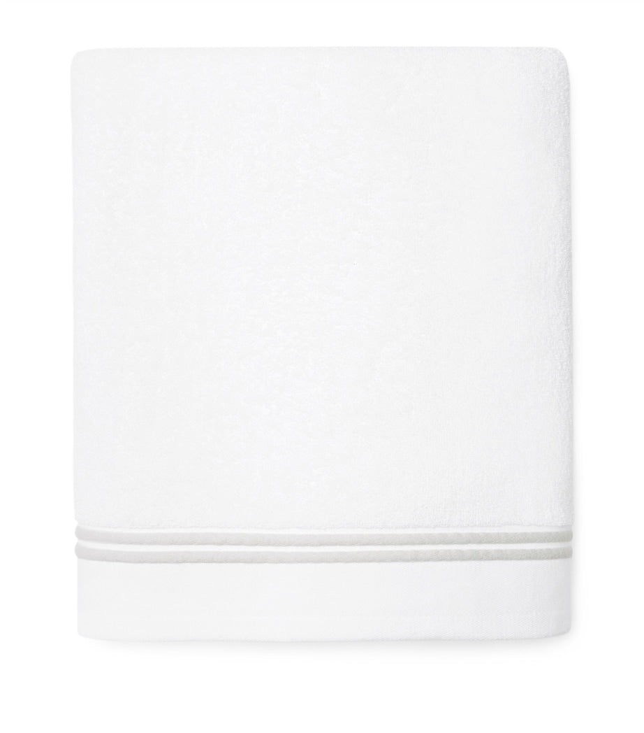 Sferra long-staple combed cotton terry bath sheet with striped design 40cm x 70cm (British brand)