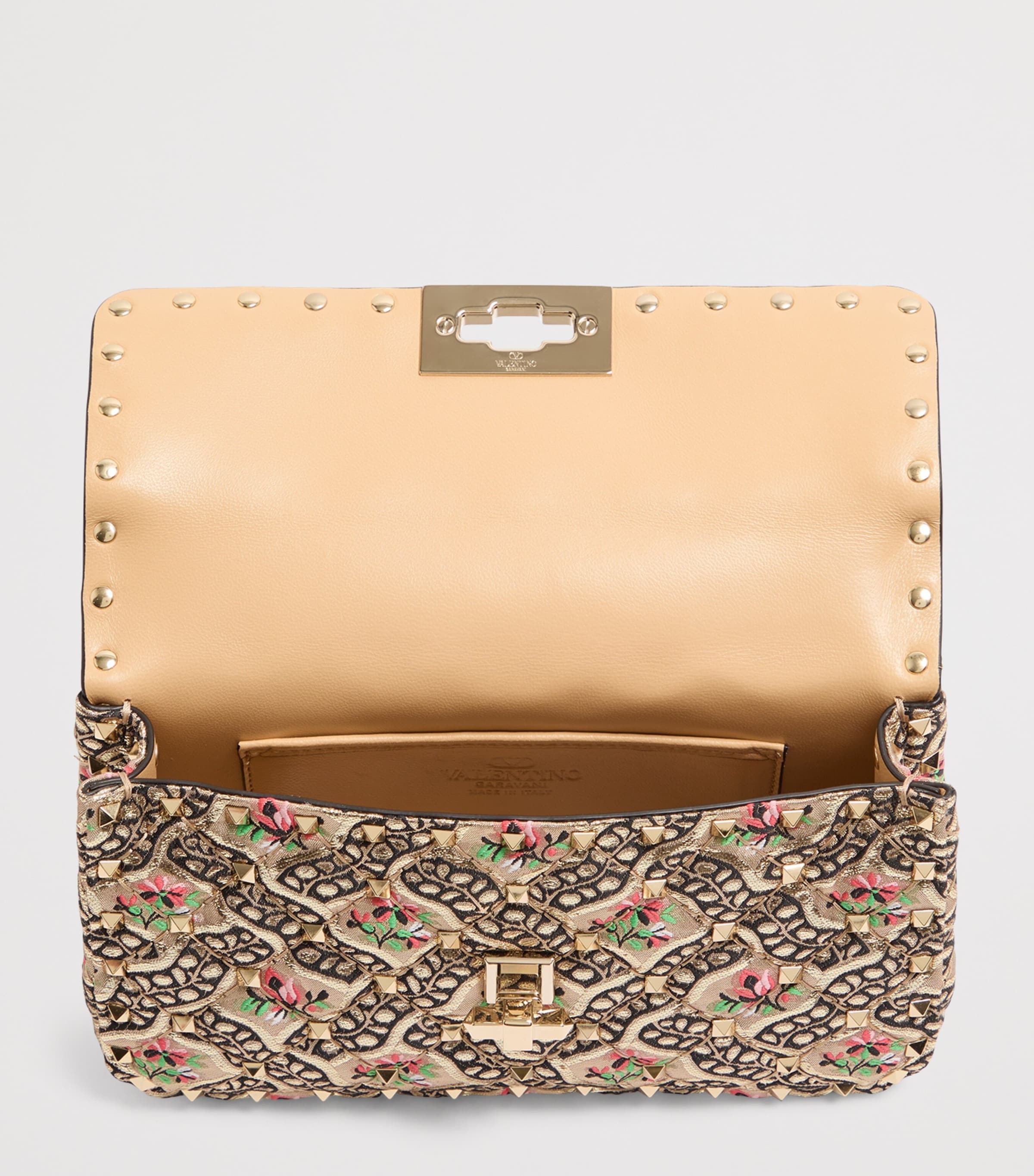 Valentino Garavani Small Jacquard Rockstud Spike shoulder bag (British brand)